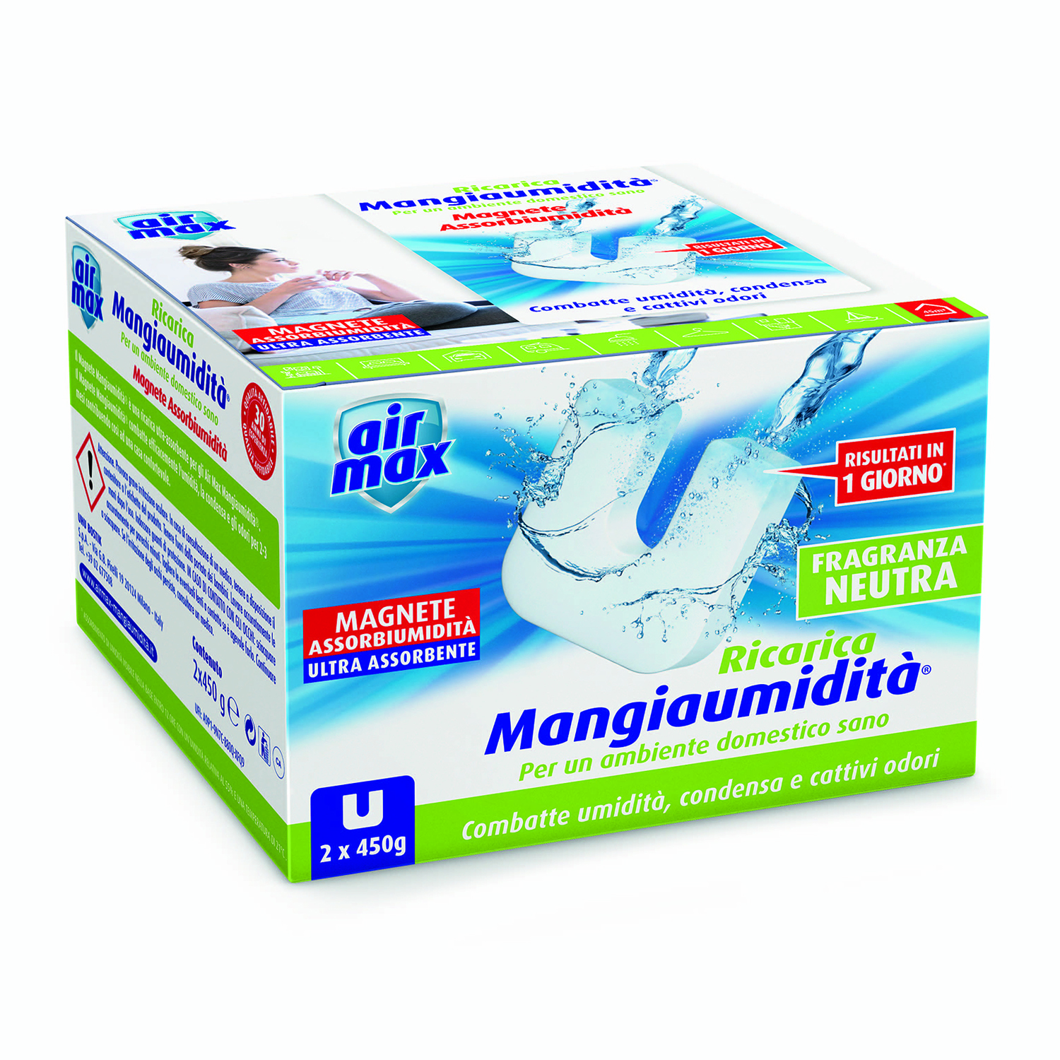 Ricarica Magnete Mangiaumidità Neutra 2x450g